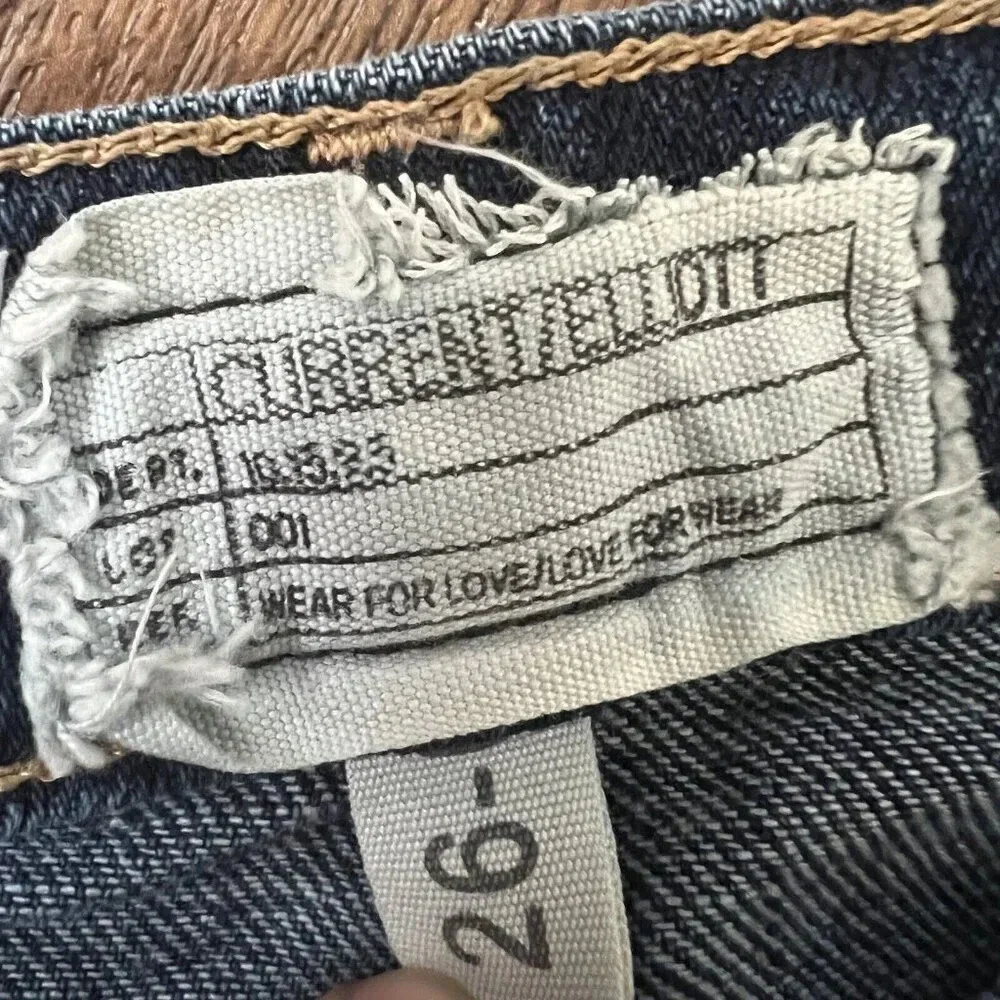 Current Elliot The Cropped Straight Leg Women’s Sz 26 Medium Dark Wash Relaxed